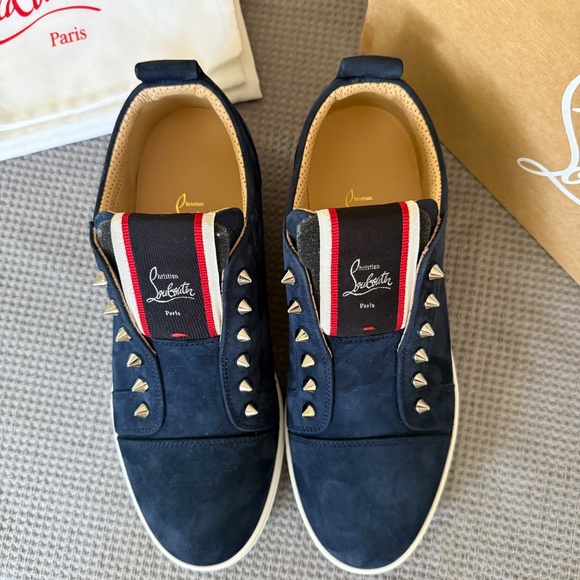 CHRISTIAN LOUBOUTIN 3210169 Blue Suede Pique‎ A Vontade Sneakers, 41.5, 42 main image 5